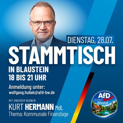 Event-Flyer Stammtisch mit Kurt Hermann