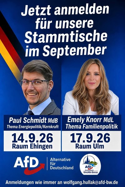 Event-Flyer Stammtisch mit Paul Schmidt MdB